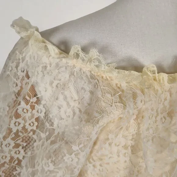 Vintage 70s Lace Puff Sleeve Midi Dress Size 4 Boho Wedding Cocktail - Picture 10 of 14